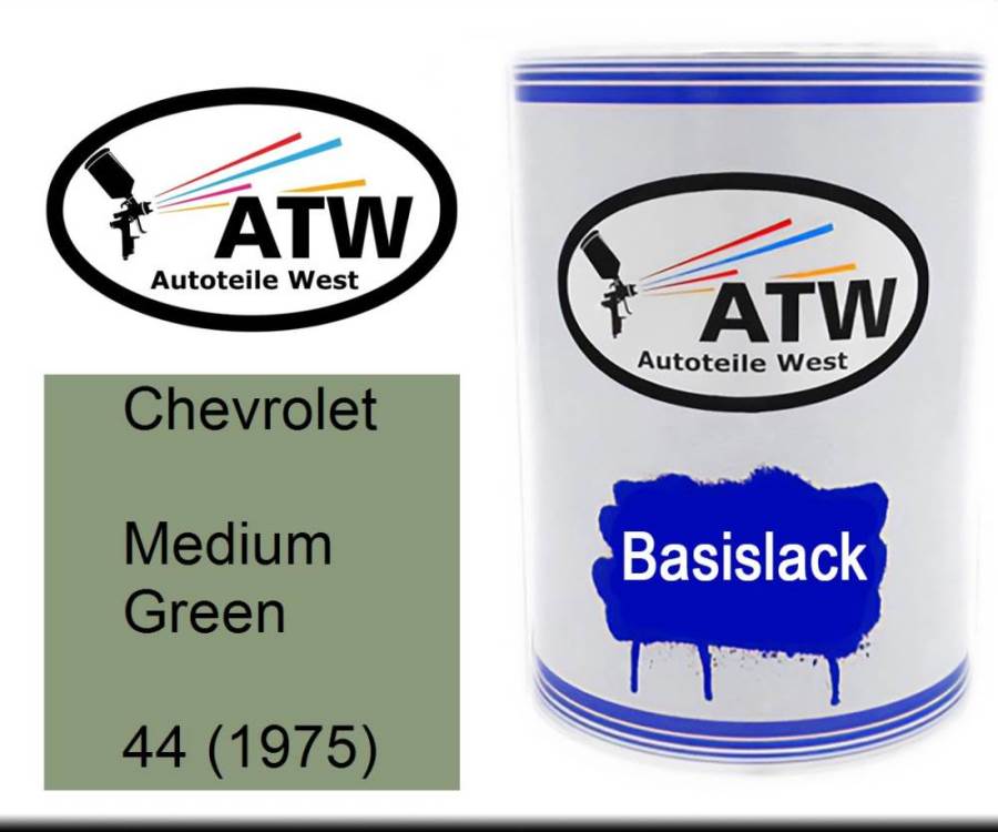 Chevrolet, Medium Green, 44 (1975): 500ml Lackdose, von ATW Autoteile West.